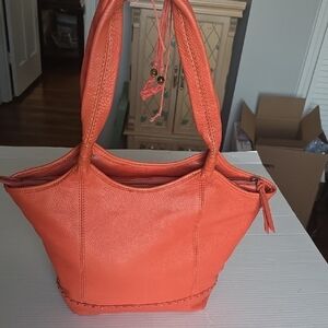 The Sak Vibrant Pinkish Orange Tote Bag Hobo